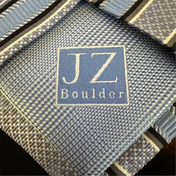 JZ Richard's Men's Blue Striped Silk Repp Tie Long Made in the United States - Picture 7 of 7